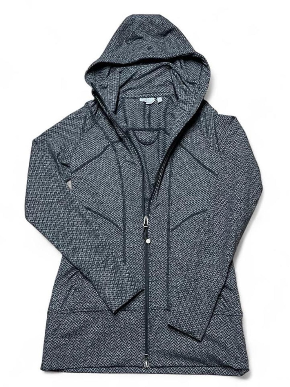 Athleta Gray Knit Full Zip Up Hoodie Sweatshirt Women's Size XS Workout Active